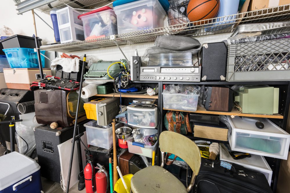 cluttered garage needing garage cleanout services